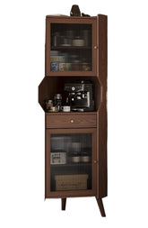 Solid wood corner cabinet shelf household living room dining side cabinet wine cabinet against the wall corner storage cabinet triangular cabinet