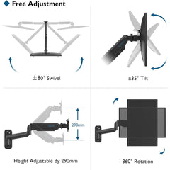 Homelements Single Table Gas Spring Desk Stand and Monitor Arm with Single Steel Monitor Mount SY-MA05