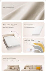 Muqifang Multi-functional Leather Flipped Sofa Bed Integrated Foldable Two-in-one Small Apartment Living Room New Dual-use