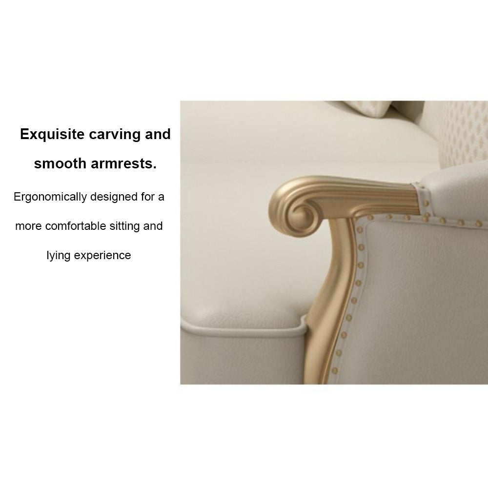 Homelements American Luxury Sofa Modern European Style with Gold Metal and Solid Wood Living Room Furniture 1+2+3 Seat Genuine Leather Sofa Homelements American Luxury Sofa Modern European Style with Gold Metal and Solid Wood Living Room Furniture 1+2+3 Seat Genuine Leather Sofa