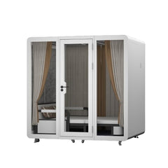 Homelements 4 Persons 2.2x1.8x2.3m White & Black Sleep Cabin Model Mobile Soundproof Room Home Live Broadcast Room Singing Cabin Recording Studio Indoor Telephone Booth Piano Sleeping Soundproof Silent Cabin