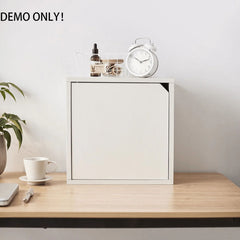 Linsay Geo Single Cube Storage with Door, White