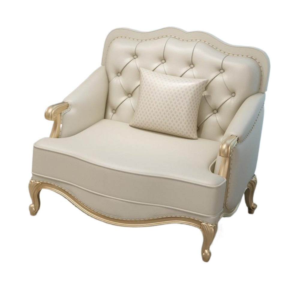 Homelements American Luxury Sofa Modern European Style with Gold Metal and Solid Wood Living Room Furniture 1+2+3 Seat Genuine Leather Sofa Homelements American Luxury Sofa Modern European Style with Gold Metal and Solid Wood Living Room Furniture 1+2+3 Seat Genuine Leather Sofa