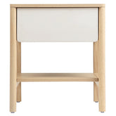 Linsay Evelyn Bedside Table, Natural&White