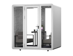 Homelements 4 Persons 2.0x1.8x2.25m White & Black Metal Plate Model Mobile Soundproof Room Home Live Broadcast Room Singing Cabin Recording Studio Indoor Telephone Booth Piano Sleeping Soundproof Silent Cabin
