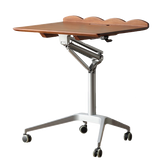 Pneumatic lifting table Solid wood computer desk Bedroom home writing desk Small notebook mobile desk