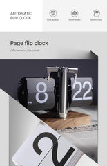 Creative automatic page turning clock clock living room ornament office walnut mechanical home desktop for boyfriend