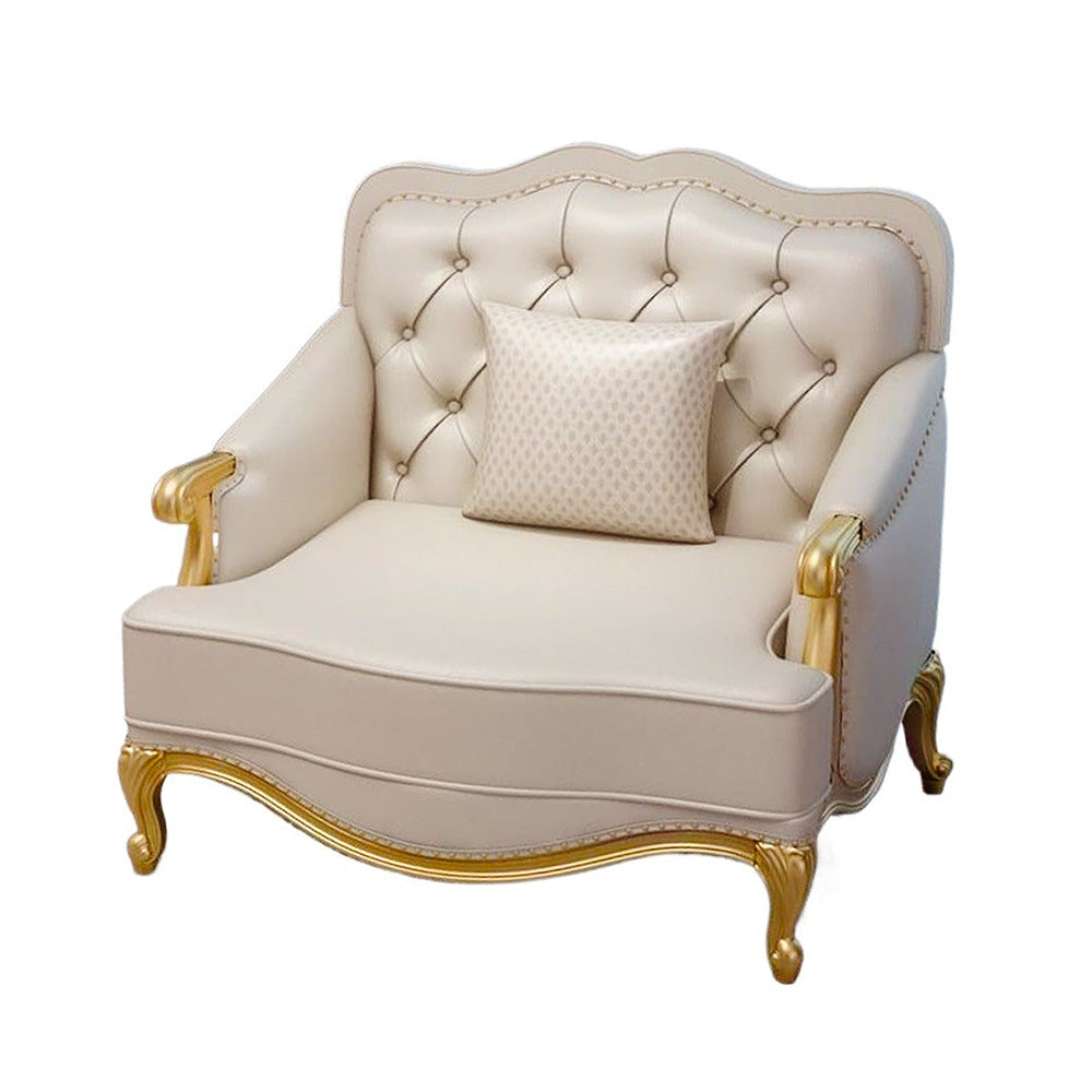 Homelements American Luxury Sofa Modern European Style with Gold Metal and Solid Wood Living Room Furniture 1+2+3 Seat Genuine Leather Sofa Homelements American Luxury Sofa Modern European Style with Gold Metal and Solid Wood Living Room Furniture 1+2+3 Seat Genuine Leather Sofa