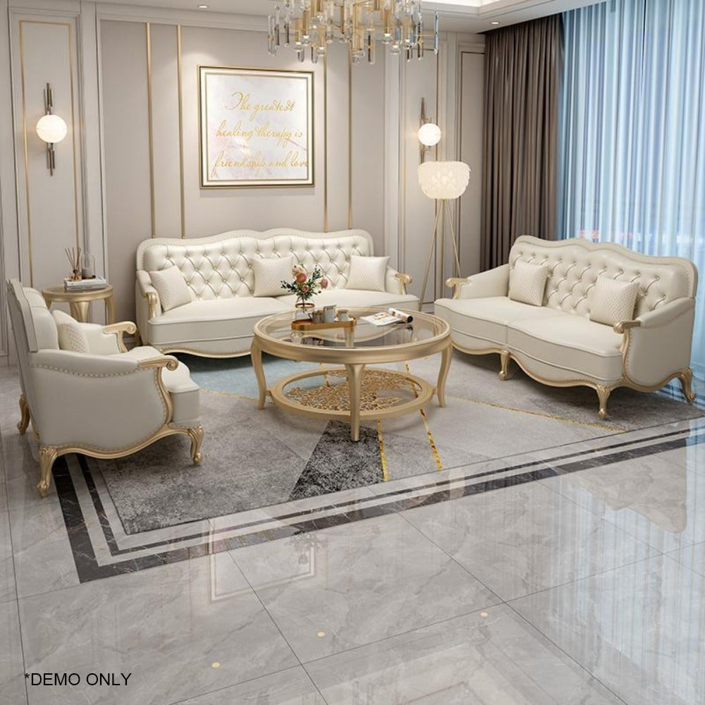 Homelements American Luxury Sofa Modern European Style with Gold Metal and Solid Wood Living Room Furniture 1+2+3 Seat Genuine Leather Sofa Homelements American Luxury Sofa Modern European Style with Gold Metal and Solid Wood Living Room Furniture 1+2+3 Seat Genuine Leather Sofa