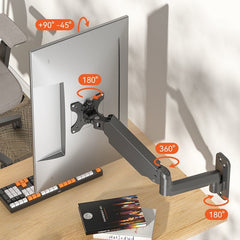 Homelements Single Table Gas Spring Desk Stand and Monitor Arm with Single Steel Monitor Mount SY-MA05