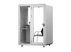 Homelements 1 Person 1.5x1.3x2.3m White & Black Metal Plate Model Mobile Soundproof Room Home Live Broadcast Room Singing Cabin Recording Studio Indoor Telephone Booth Piano Sleeping Soundproof Silent Cabin