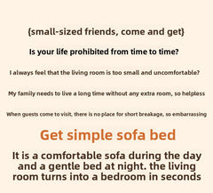 Cream wind cloud sofa bed living room integrated new small apartment double sofa folding dual-purpose tatami