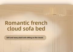 Cream wind cloud sofa bed living room integrated new small apartment double sofa folding dual-purpose tatami