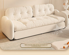 Cream wind cloud sofa bed living room integrated new small apartment double sofa folding dual-purpose tatami
