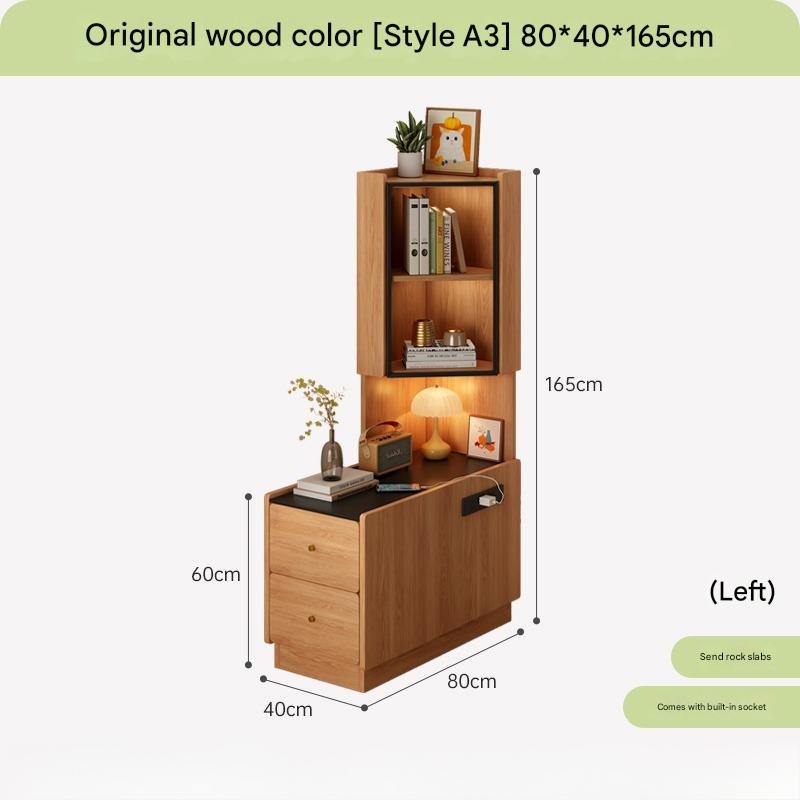 All solid wood corner rack, bedroom bedside 90-degree triangular cabinet, living room corner sofa side corner locker