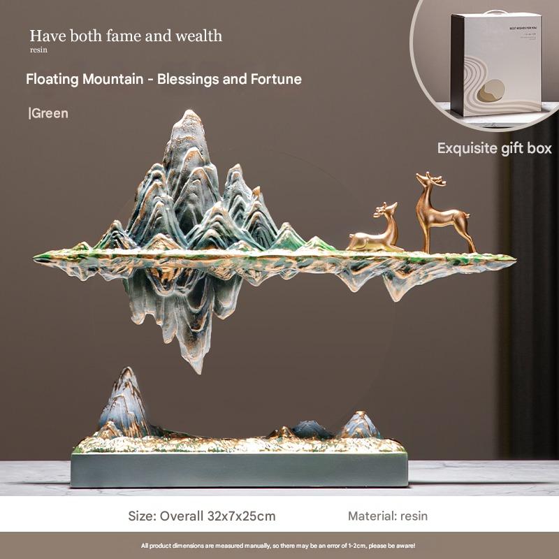 New Chinese-style Suspended Rockery Ornament Office Desktop Decoration Living Room Art High-end Niche Housewarming Gift