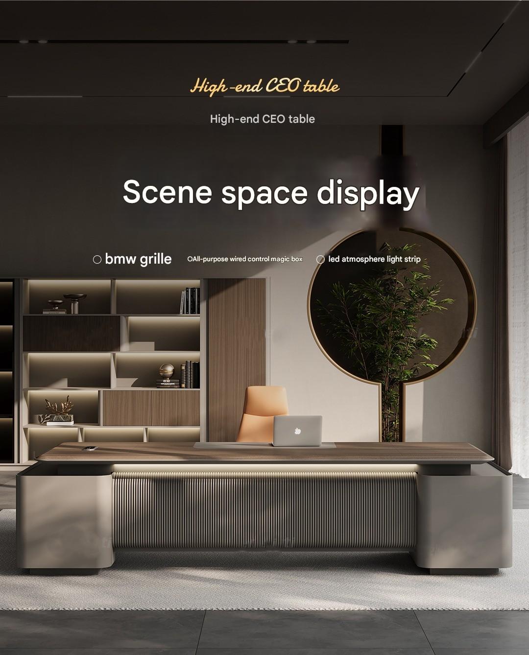 Boss Table Chairperson's Office High-end Light Luxury Modern Furniture Desk File Cabinet Combination Set