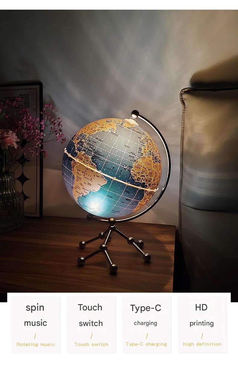 German THONFT Globe 3d Three-dimensional Suspension Light Luxury High-end Living Room Ornament High-end Niche Music Box Gift