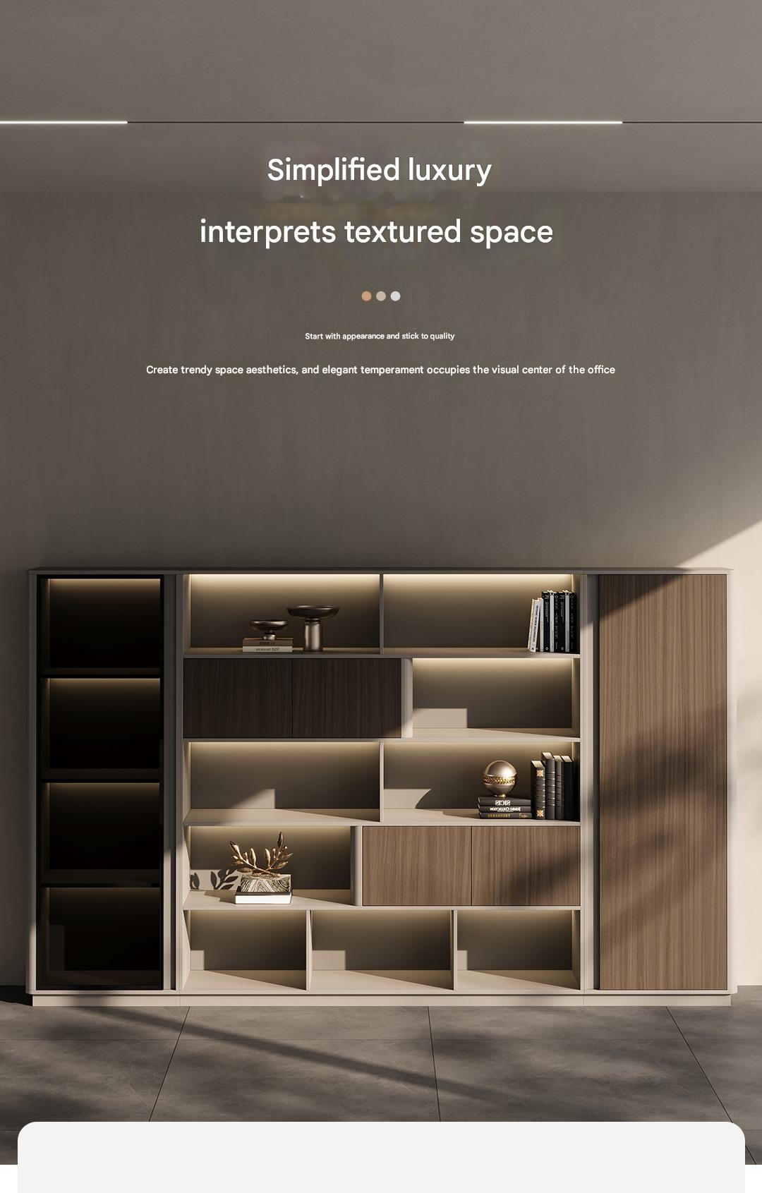 Boss Office Background Cabinet Light Luxury File Cabinet Data Cabinet Simple Modern Bookcase Locker Floor Cabinet Bookshelf