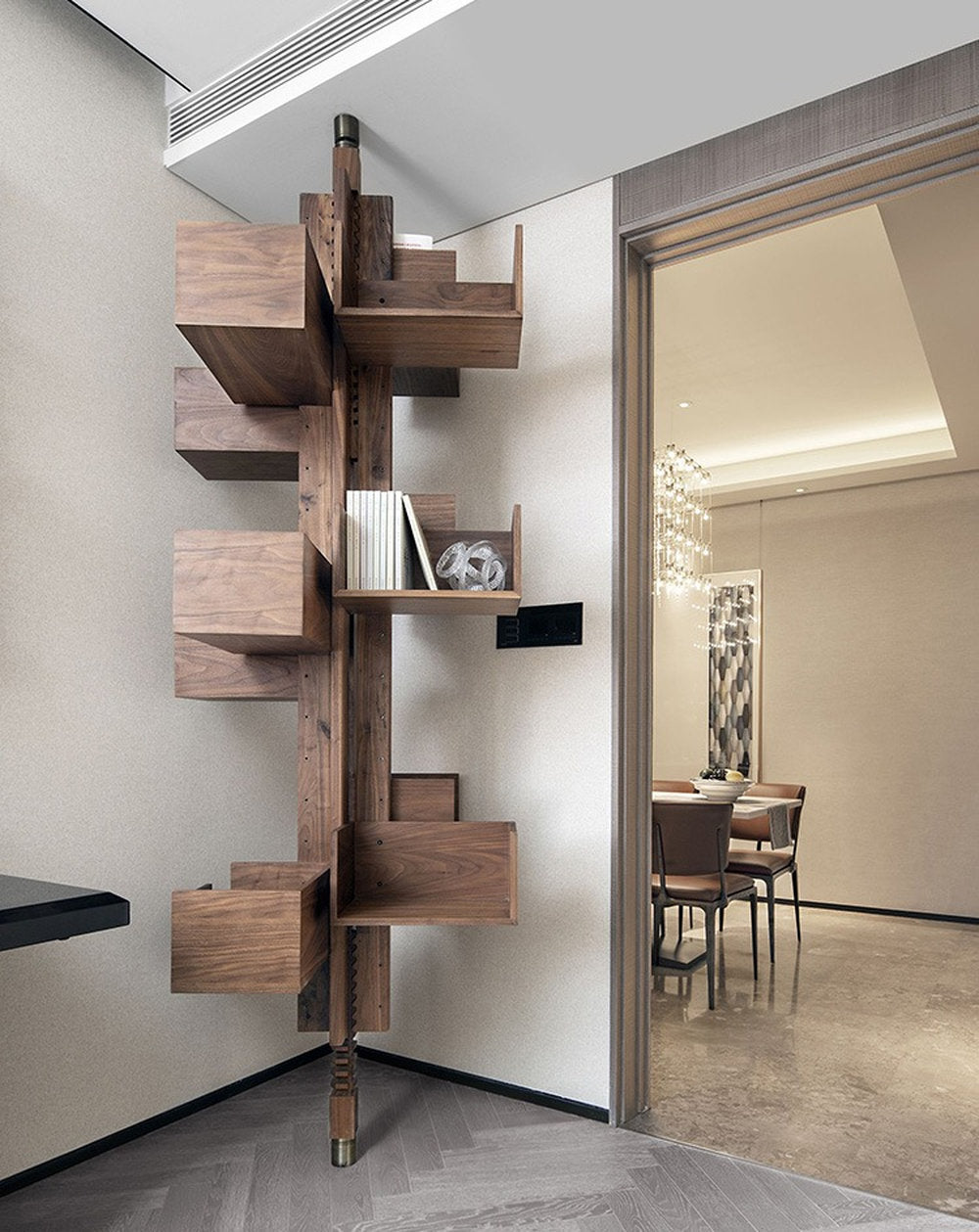 Rotating Bookcase | Designer Mid-Century Modern Shelf