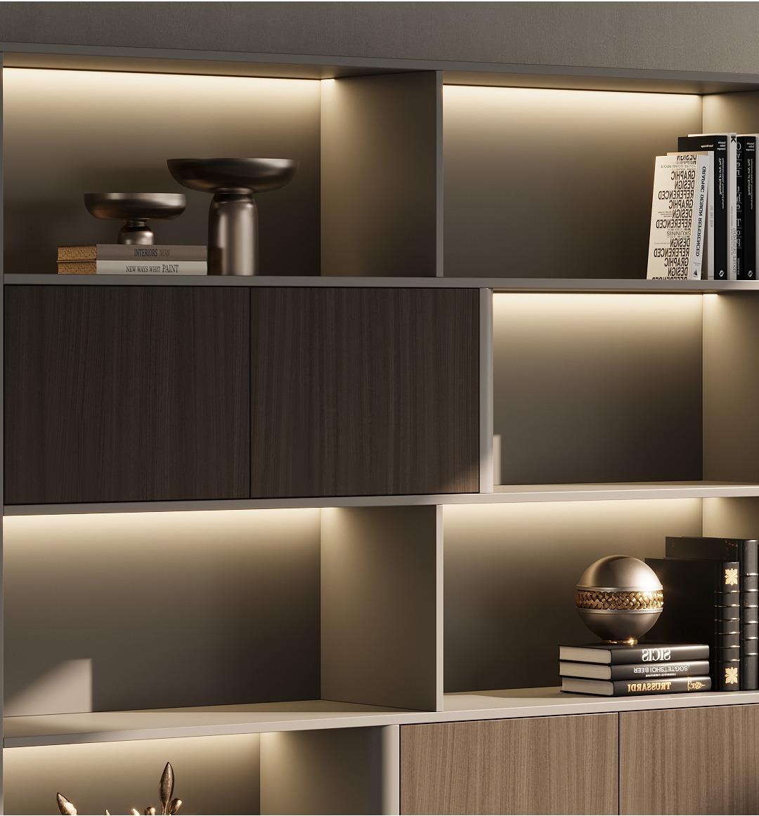 Boss Office Background Cabinet Light Luxury File Cabinet Data Cabinet Simple Modern Bookcase Locker Floor Cabinet Bookshelf