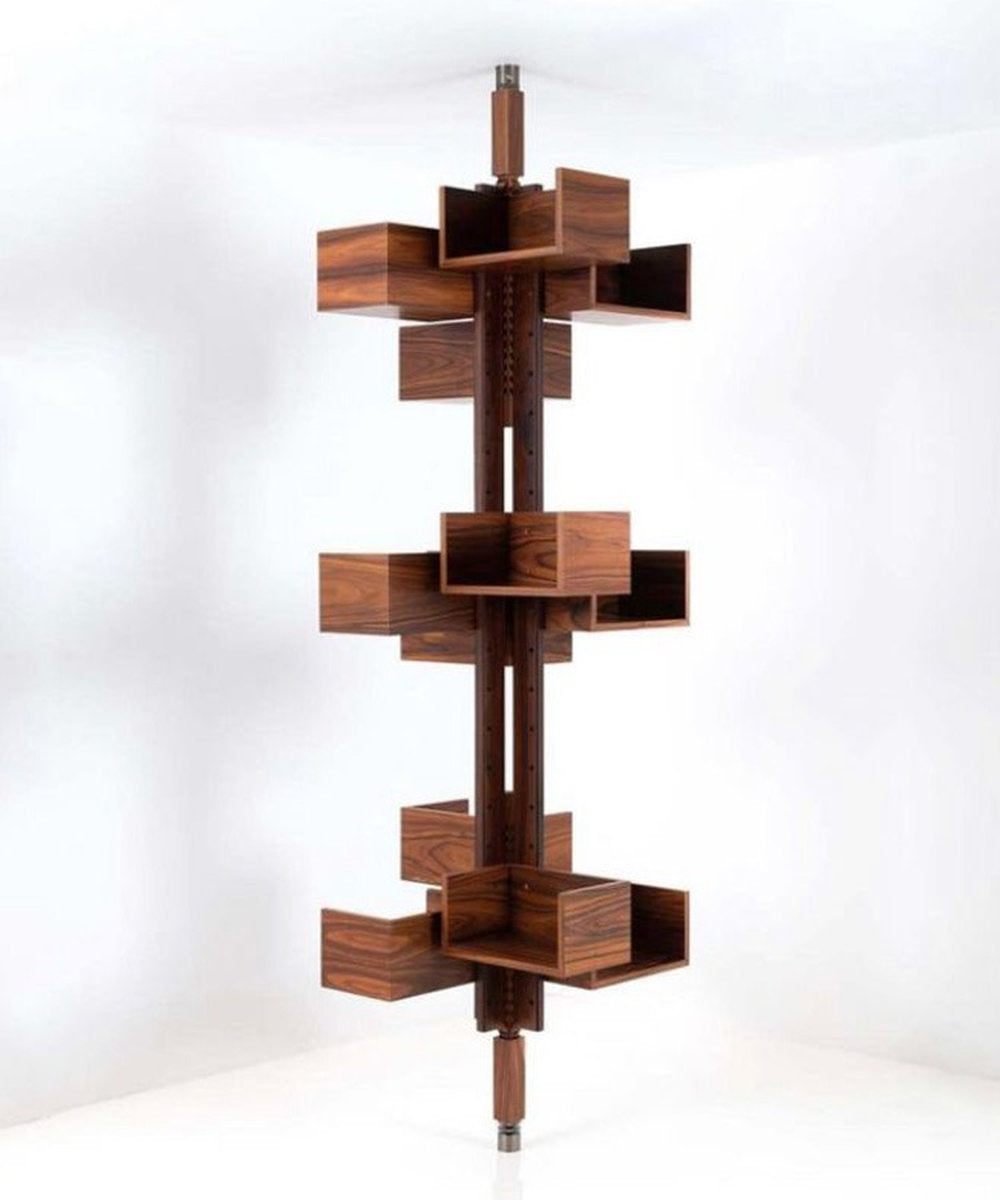 Rotating Bookcase | Designer Mid-Century Modern Shelf