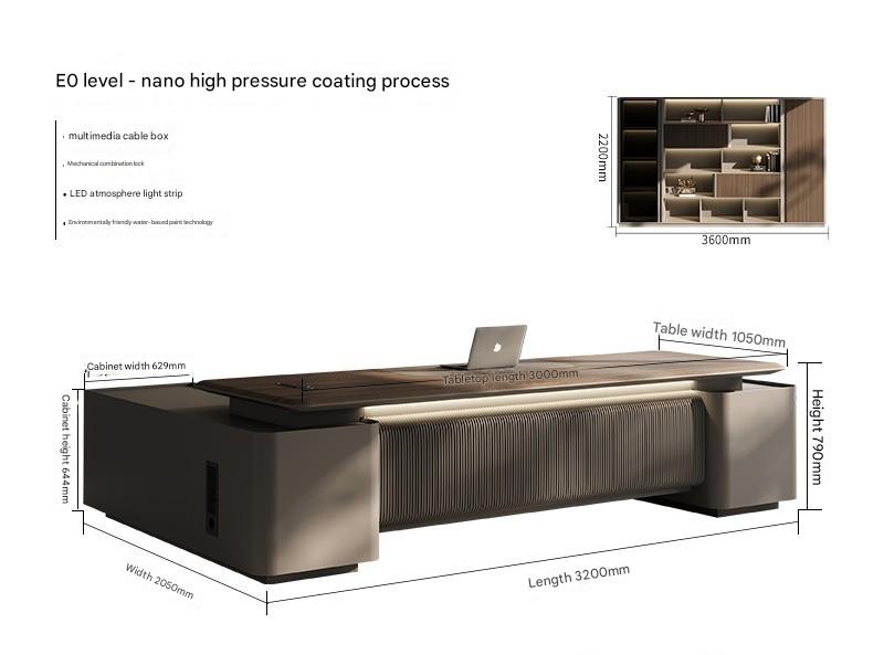 Boss Table Chairperson's Office High-end Light Luxury Modern Furniture Desk File Cabinet Combination Set