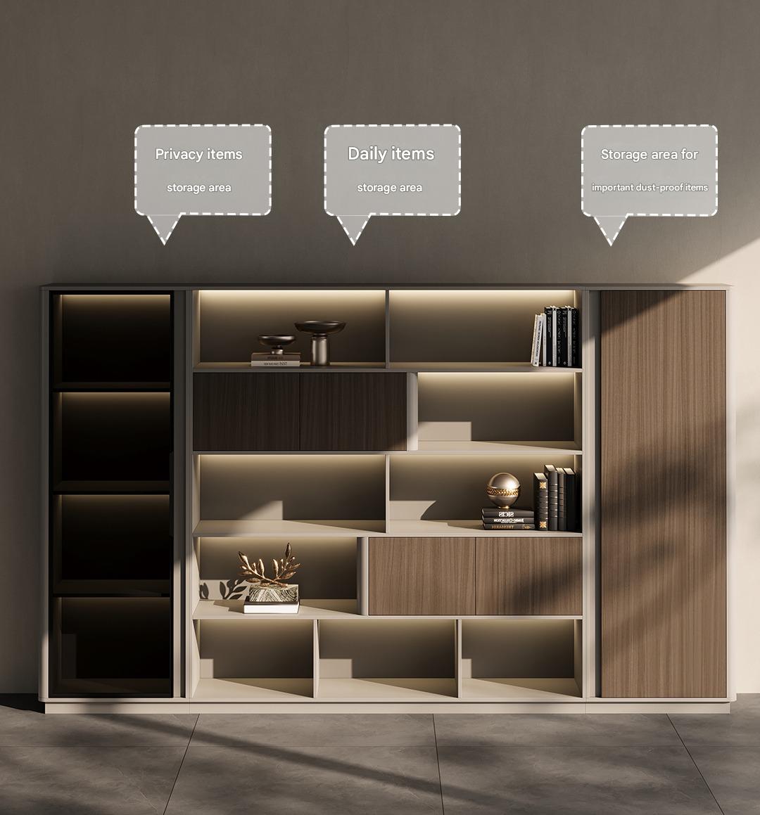 Boss Office Background Cabinet Light Luxury File Cabinet Data Cabinet Simple Modern Bookcase Locker Floor Cabinet Bookshelf