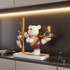 Creative Violence Bear Key Porch Storage Ornament Entry Door Home Desktop Jewelry Housewarming Gift