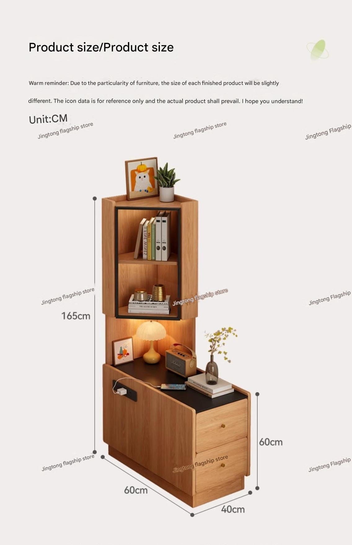 All solid wood corner rack, bedroom bedside 90-degree triangular cabinet, living room corner sofa side corner locker