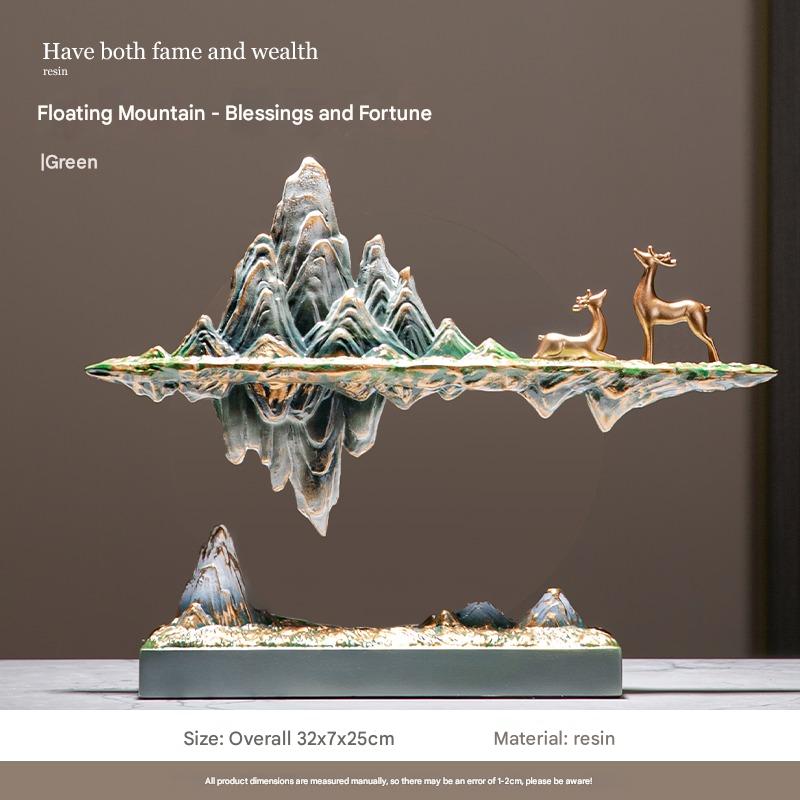 New Chinese-style Suspended Rockery Ornament Office Desktop Decoration Living Room Art High-end Niche Housewarming Gift
