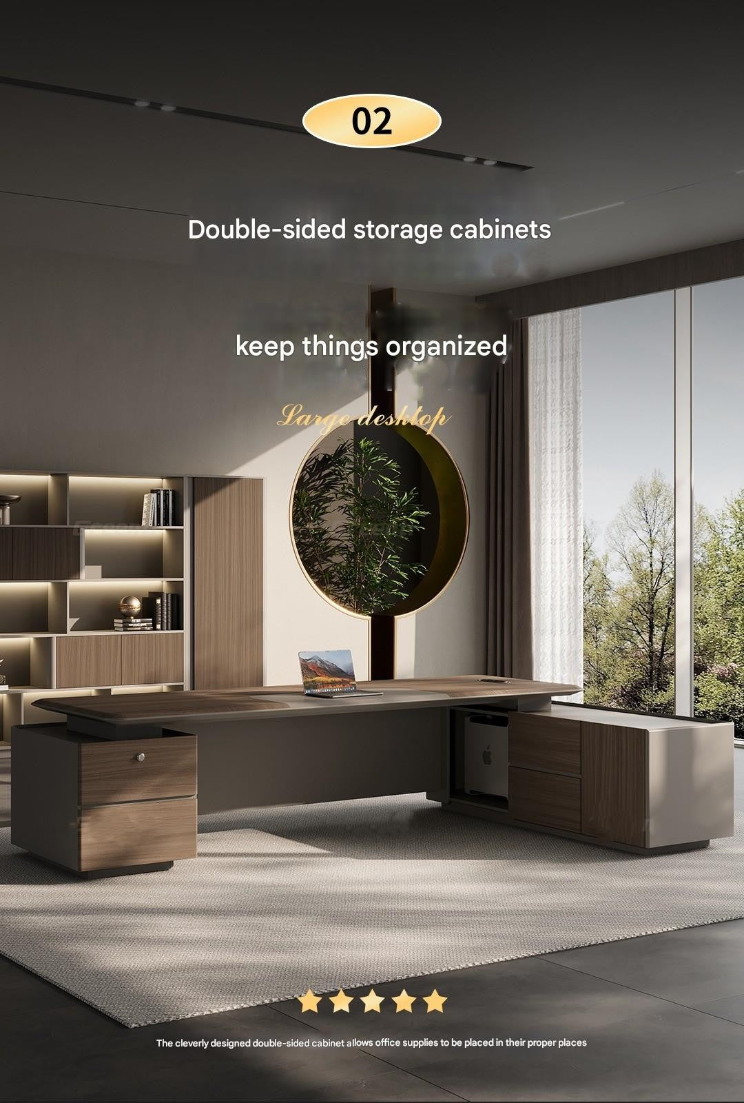 Boss Table Chairperson's Office High-end Light Luxury Modern Furniture Desk File Cabinet Combination Set