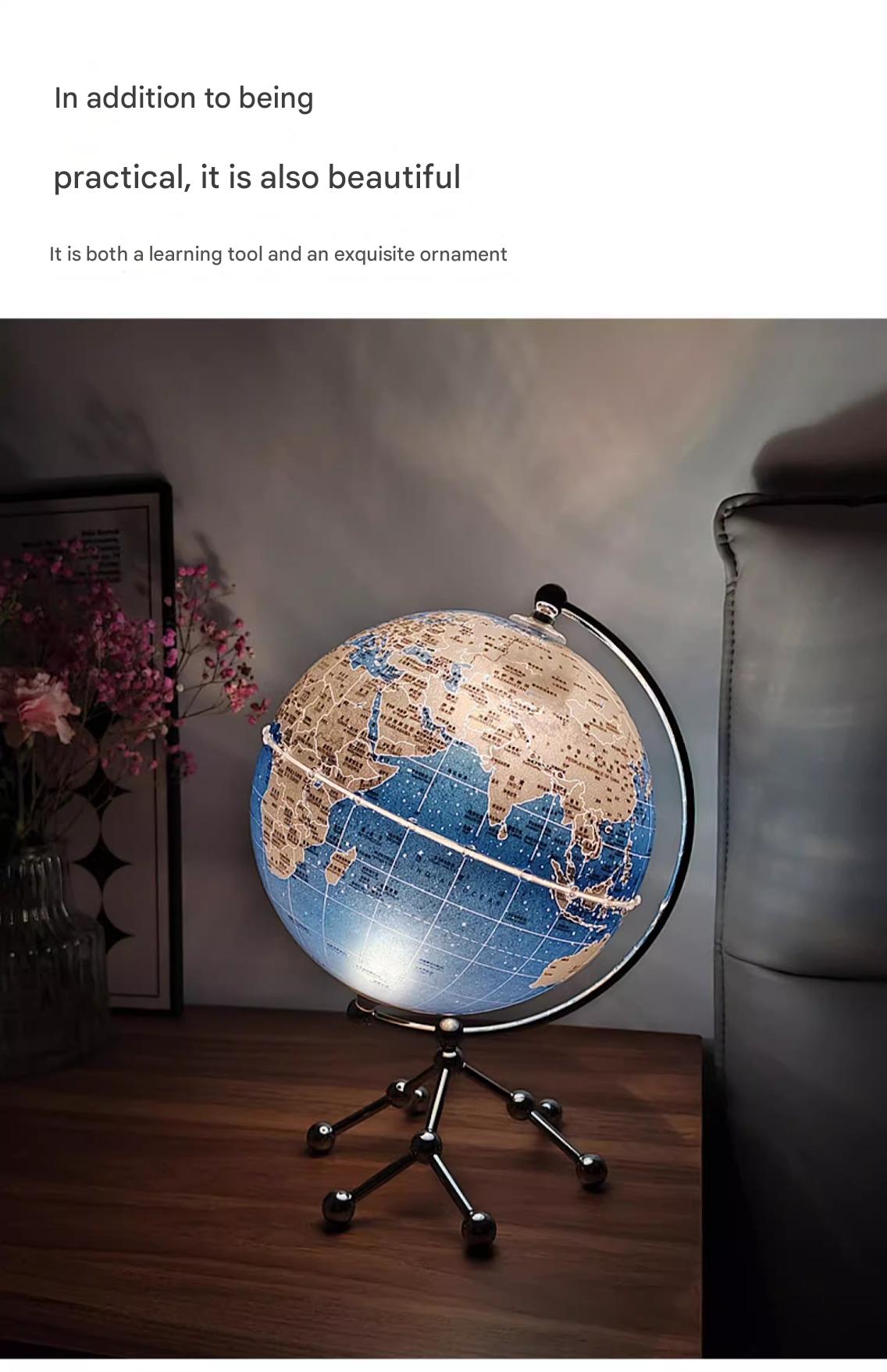 German THONFT Globe 3d Three-dimensional Suspension Light Luxury High-end Living Room Ornament High-end Niche Music Box Gift