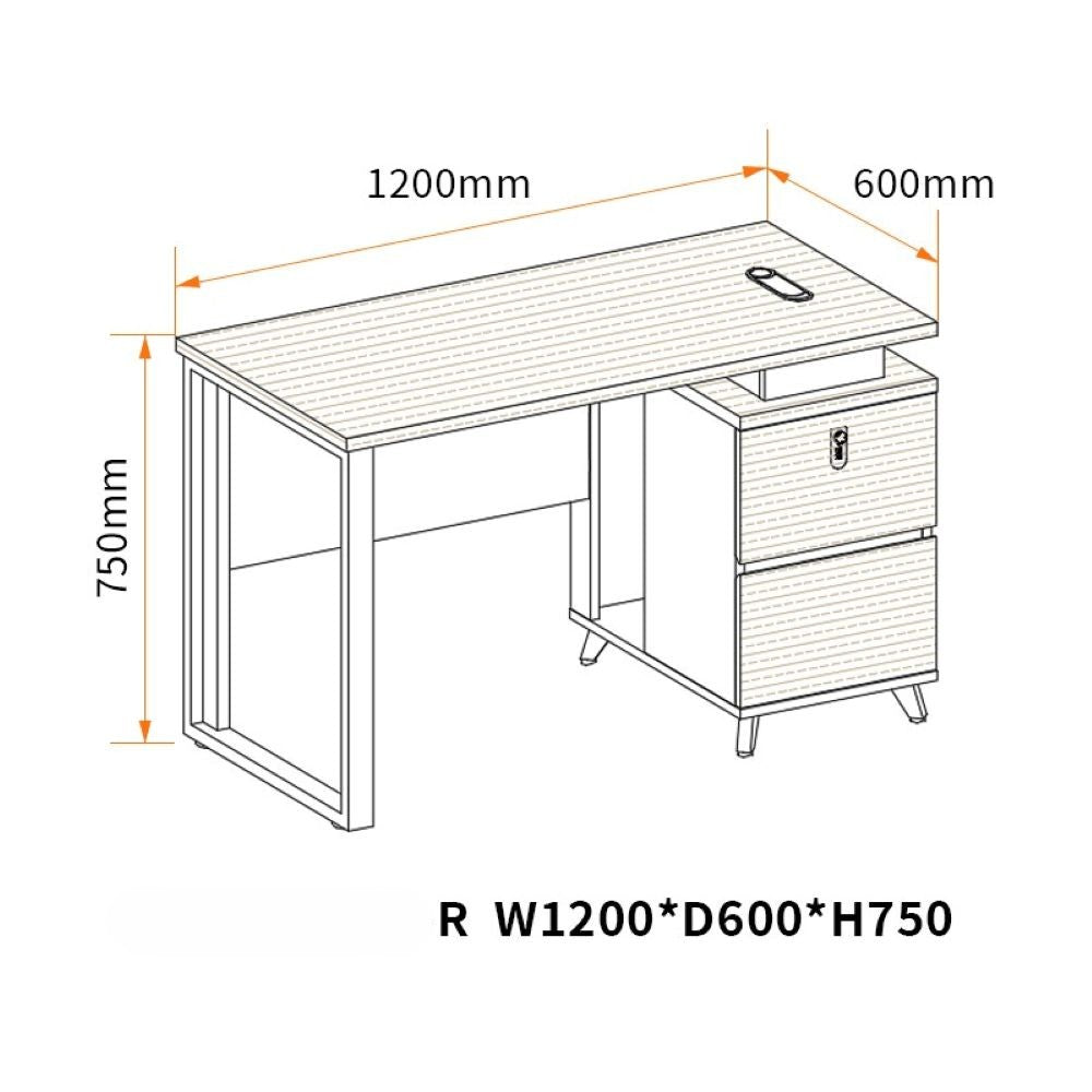Single Cabinet Desk Space-Saving Office Furniture