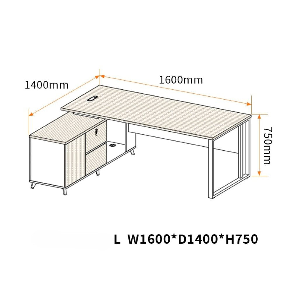 Single Cabinet Desk Space-Saving Office Furniture
