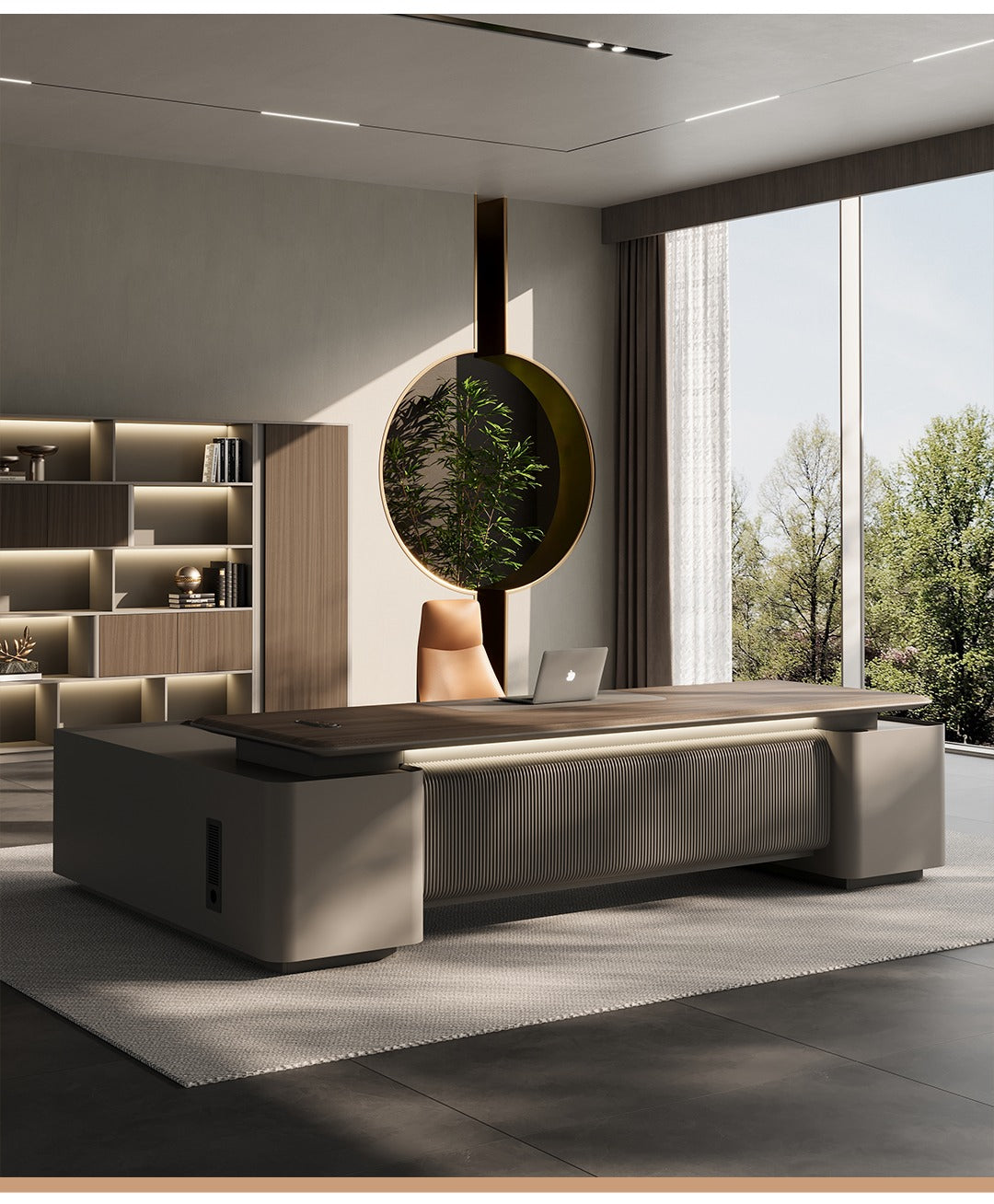 Boss Office Background Cabinet Light Luxury File Cabinet Data Cabinet Simple Modern Bookcase Locker Floor Cabinet Bookshelf