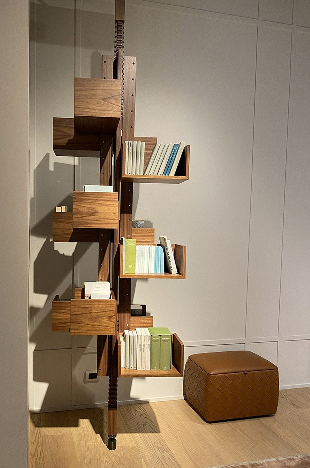 Rotating Bookcase | Designer Mid-Century Modern Shelf