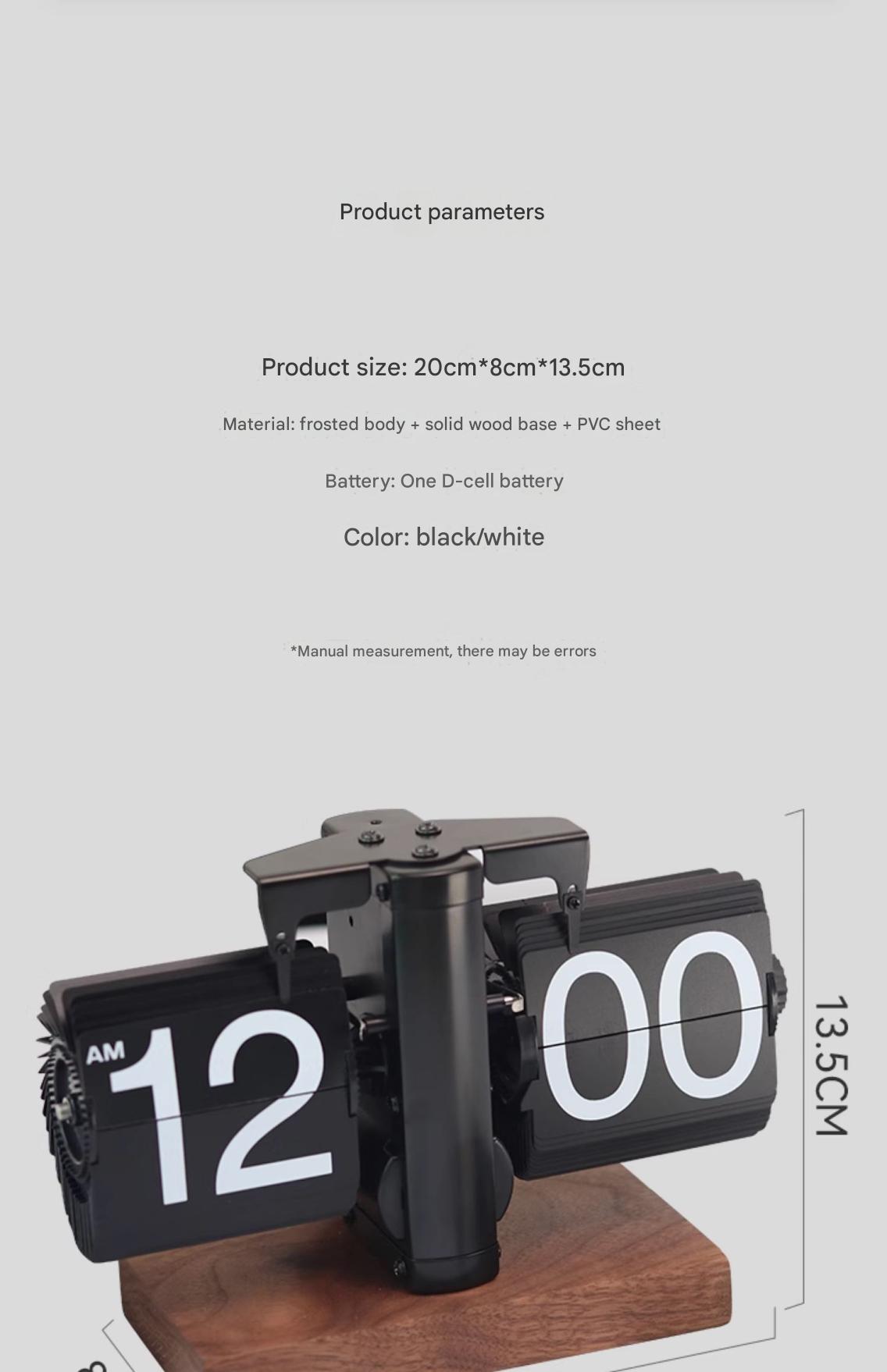 Creative automatic page turning clock clock living room ornament office walnut mechanical home desktop for boyfriend