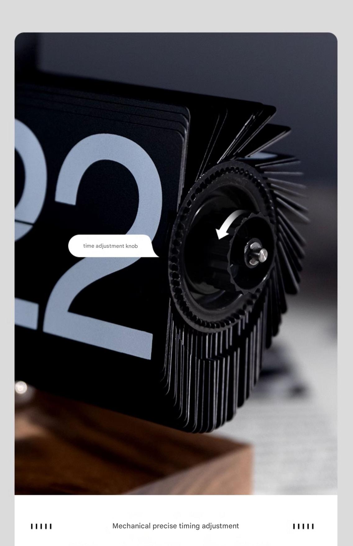 Creative automatic page turning clock clock living room ornament office walnut mechanical home desktop for boyfriend