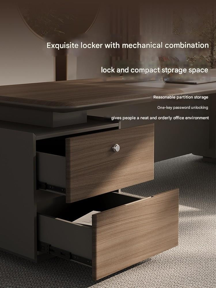 Boss Table Chairperson's Office High-end Light Luxury Modern Furniture Desk File Cabinet Combination Set