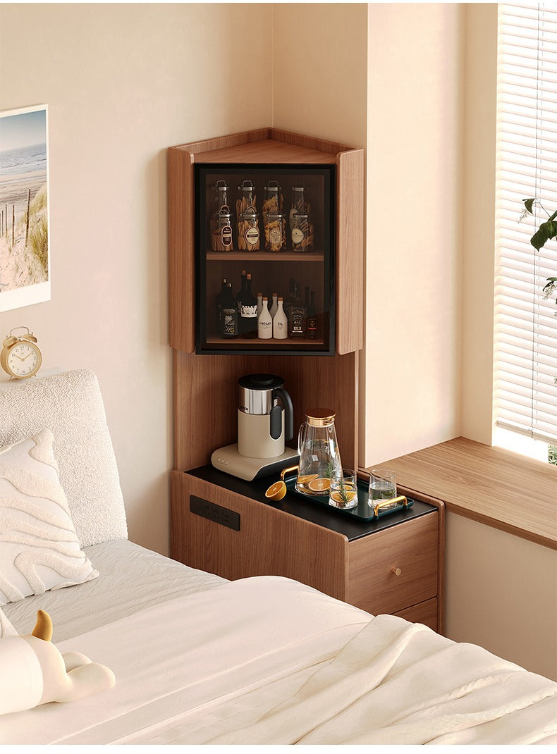 Corner locker wall corner bedside storage cabinet living room corner tea table corner cabinet next to sofa side cabinet locker