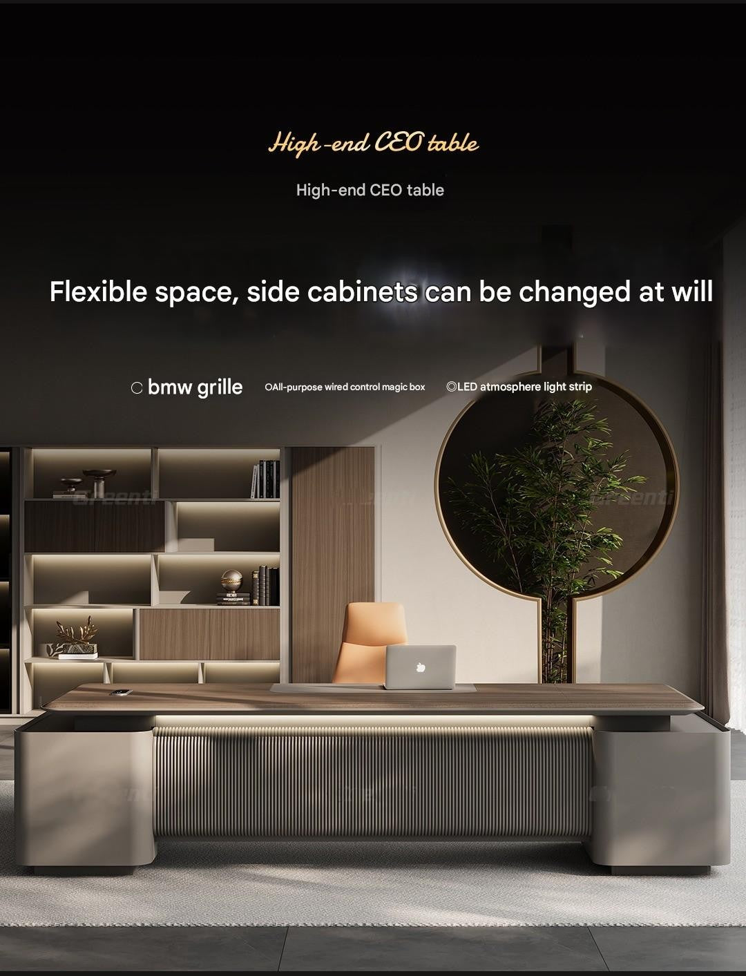 Boss Table Chairperson's Office High-end Light Luxury Modern Furniture Desk File Cabinet Combination Set