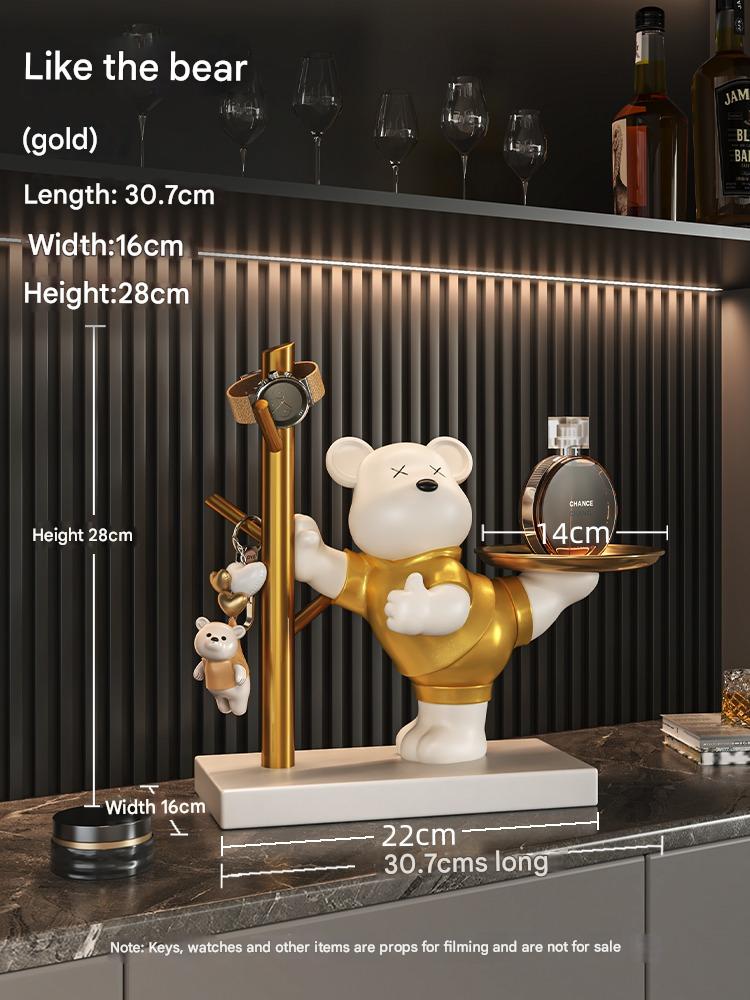 Creative Violence Bear Key Porch Storage Ornament Entry Door Home Desktop Jewelry Housewarming Gift