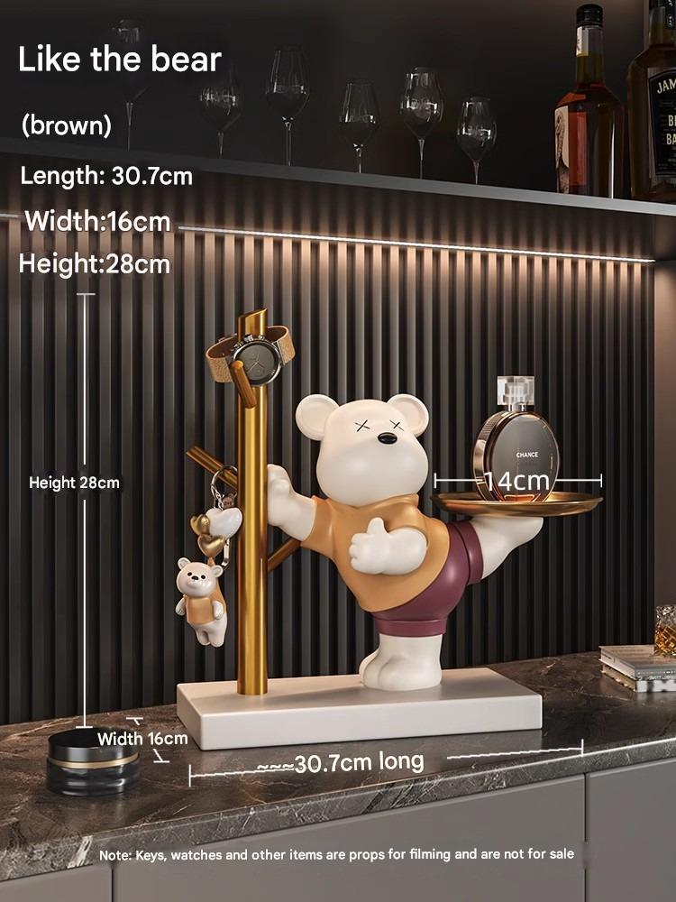 Creative Violence Bear Key Porch Storage Ornament Entry Door Home Desktop Jewelry Housewarming Gift