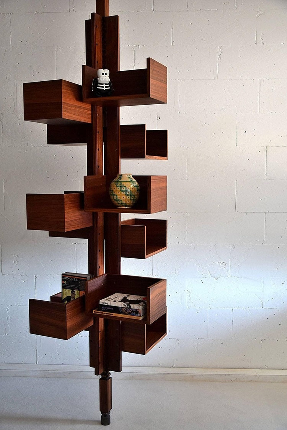 Rotating Bookcase | Designer Mid-Century Modern Shelf