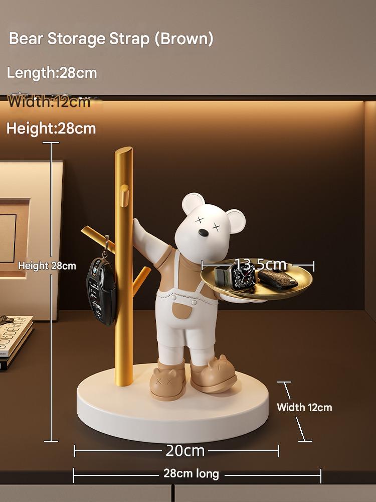 Creative Violence Bear Key Porch Storage Ornament Entry Door Home Desktop Jewelry Housewarming Gift