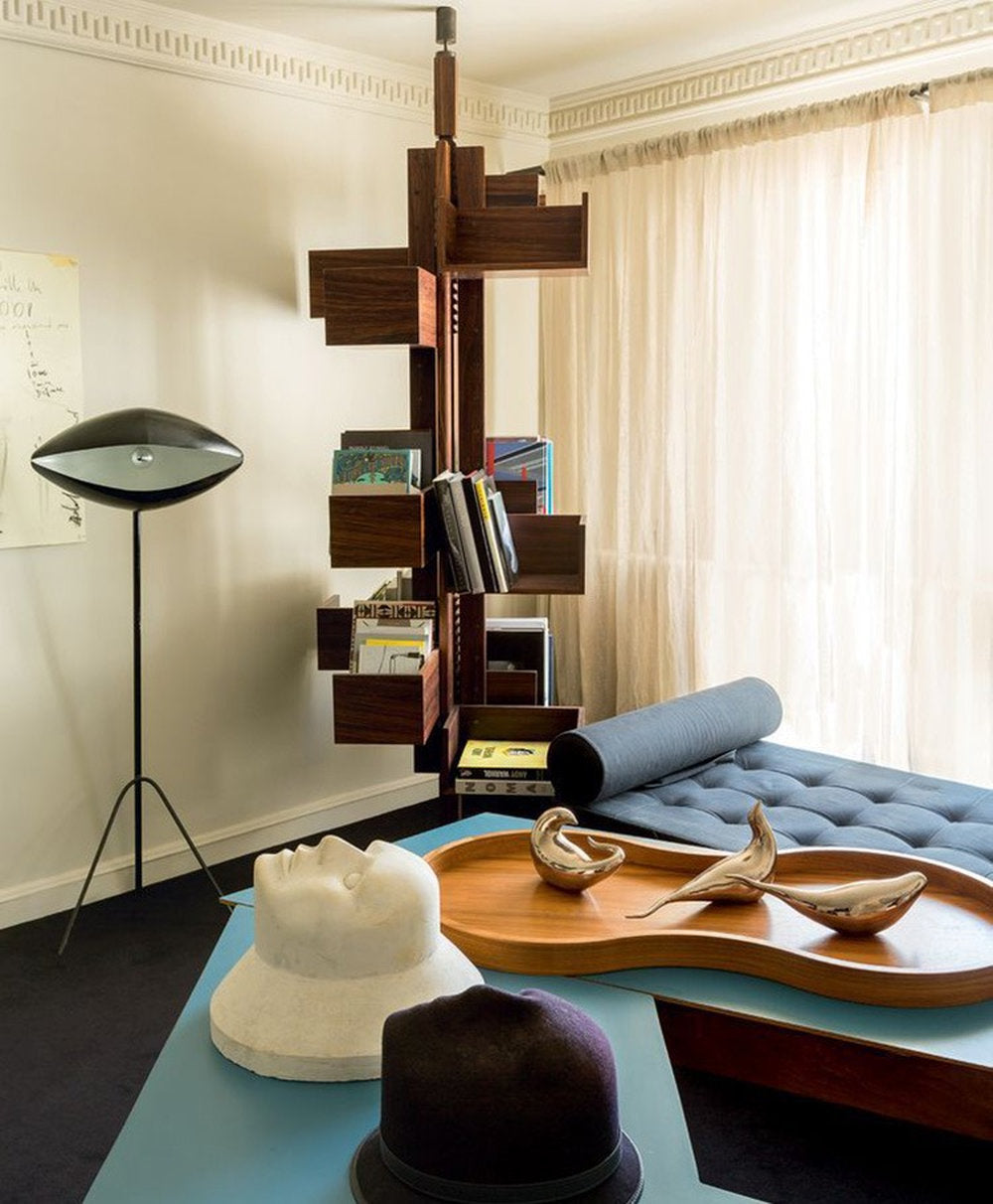 Rotating Bookcase | Designer Mid-Century Modern Shelf