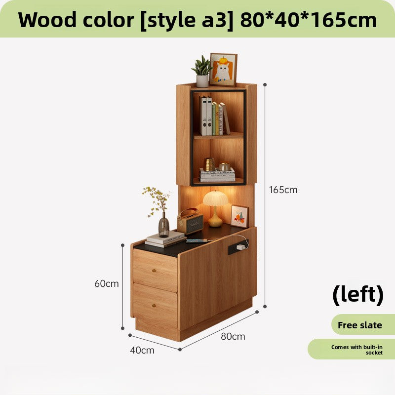 All solid wood corner rack, bedroom bedside 90-degree triangular cabinet, living room corner sofa side corner locker