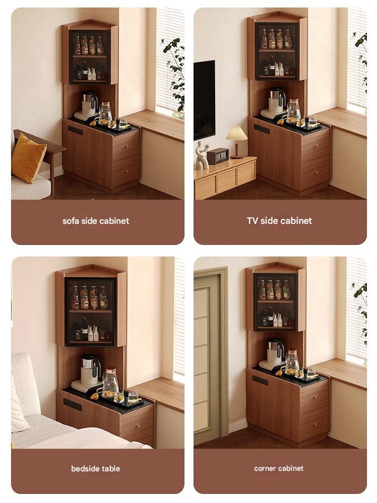 Corner locker wall corner bedside storage cabinet living room corner tea table corner cabinet next to sofa side cabinet locker
