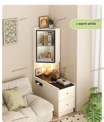 All solid wood corner rack, bedroom bedside 90-degree triangular cabinet, living room corner sofa side corner locker